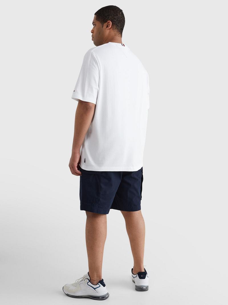 Férfi Tommy Hilfiger Icon big and tall circle logo Póló Fehér | HU 827KOR